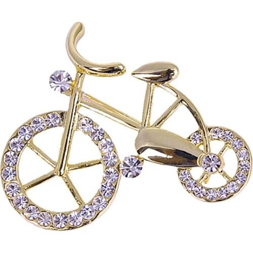 Rhinestone Bicycle Bike Shape Brooch Pin Jewelry Jacket Scarf Collar Bag Gift