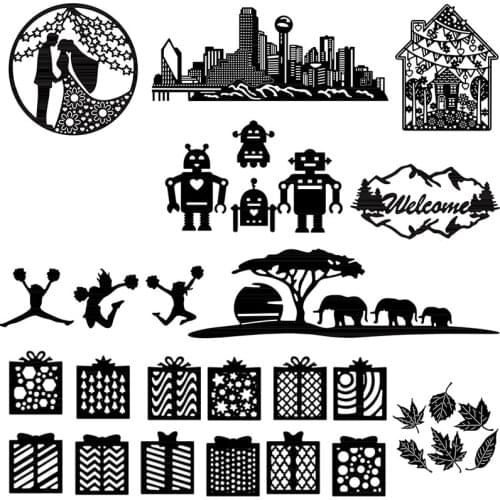 Cheerleaders Robot Bachelor Cap Gift Boxes Buildings Maple Leaves Cutting Dies For DIY Scrarpbooking Paper Cards Crafts 2021 New