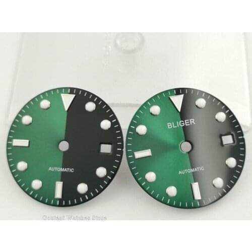 28.5mm watch dial parts sterile Green black Dial fit ETA 2836,2824,DG2813/3804,Miyota 8205 8215 821A