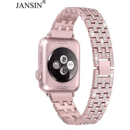 Women Diamond watch strap For Apple Watch Band 38mm 42mm 40mm 44mm SE stainless steel strap iWatch series 6 5 4 3 bracelet belt