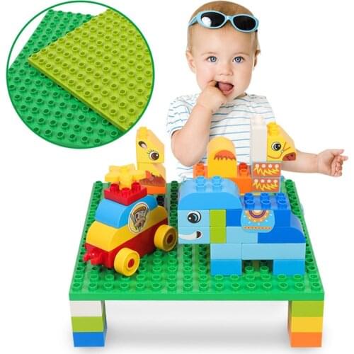 Top Quality Double-sided Baseplate Fit for duploed Blocks Toys Big Size Particles DIY Bricks Base Plate 25*25cm