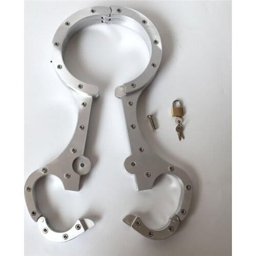 Luxury Aluminium Alloy Cangue Sex Furniture bondage restraints neck collar bdsm fetish slave collars handcuffs sex toy for woman