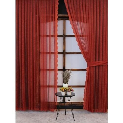 Esdeh Pleated Gusset Gauze Backdrop Curtain-Suit (2 Pcs)