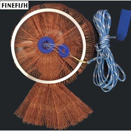 Finefish Without Sinker Strong Multifilament Line Hand throw Net USA Cast Net With Ring Small Mesh Catch Fish Network Gill Net