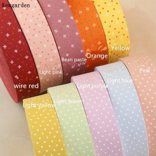 Kewgarden DIY Hair Bow Corsage Accessories 25mm 10mm Flower Dots Fabric Layering Cloth Ribbon Handmade Tape Webbing 10 Meters