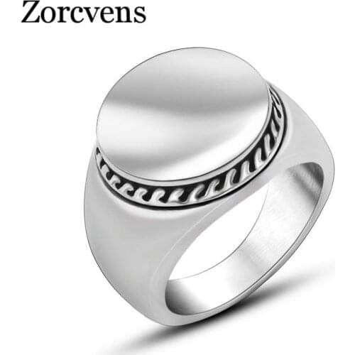 Modyle Retro Cast Ring High Polished Punk Personality Stainless Steel Mirror Ring for Men