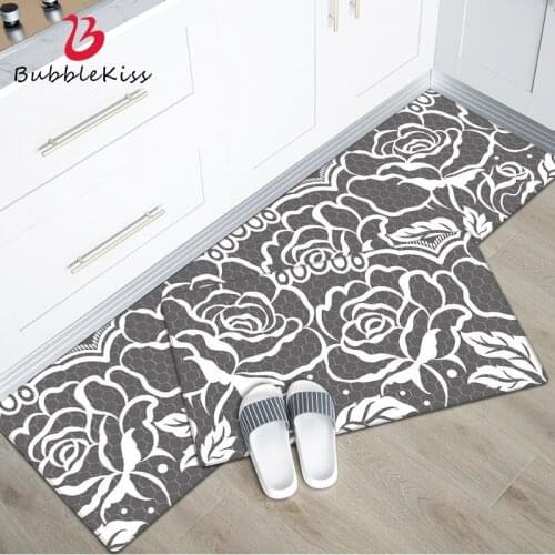 Bubble Kiss Bathroom Entrance Door Mat Washable Non-slip Kitchen Floor Mat PVC Bedside Area Rugs Waterproof Modern Carpet