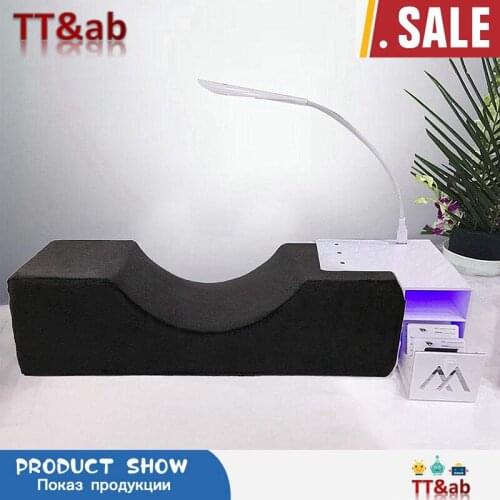 Eyelash Extension Pillow Shelf Set Grafting Eyelash Cushion Organizer for Beauty Salon WIth PromotionAcrylic Shelf USB LED Light