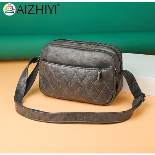 2021 New Fashion Lattice Pattern Pure Color Messenger Bag Casual Small PU Leather Handbag Womens Fashion Handbags