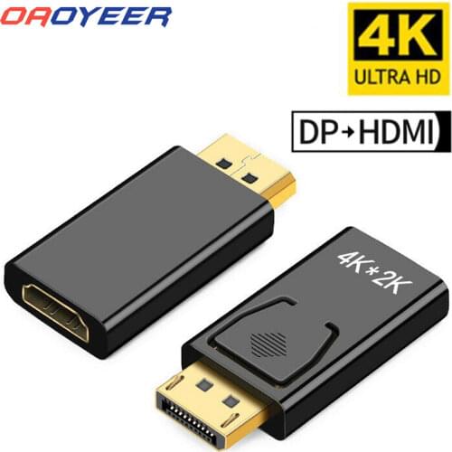 DP To HDMI Max 4K 60Hz Displayport Adapter Male To Female Cable Converter DisplayPort To HDMI Adapter For TV PC Projector