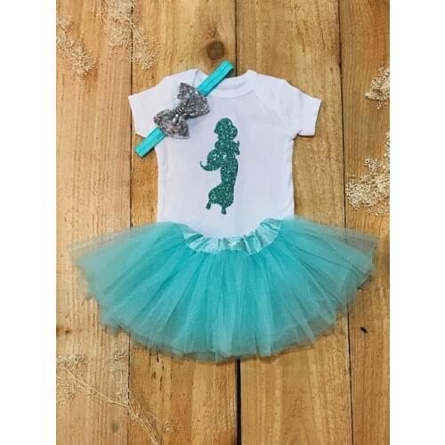 Customize Jasmine princess birthday Newborn infant bodysuit onepiece Tutu Dress romper Outfit Sets baby shower party gifts