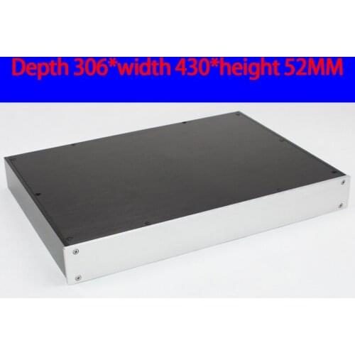 KYYSLB 306*430*52MM WA94 All Aluminum Nonporous Amplifier Chassis Box House DIY Enclosure with Feet Screws Amplifier Case Shell