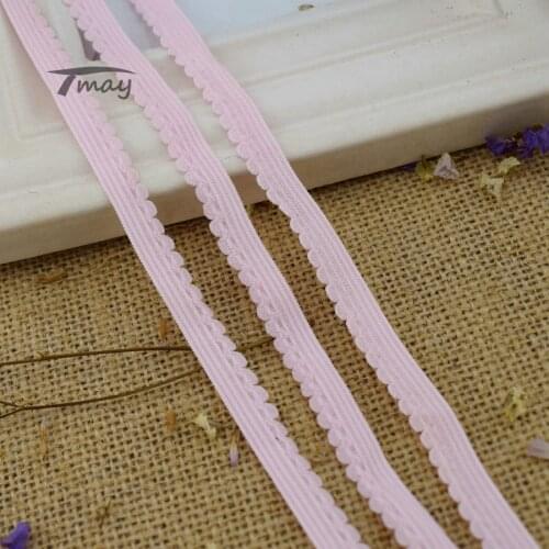 #235 Light Pink Elastic Band 8yards/lot Lace Trim 9MM Wide Stretch Lace Ribbon Riband Tape Hair Band DIY Sewing Baby Hairbands