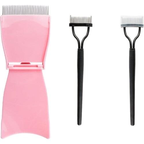 Eyelash Curler Beauty Makeup Lash Separator Foldable Metal Eyelash Brush Comb Mascara Curl Beauty Makeup Cosmetic Tool
