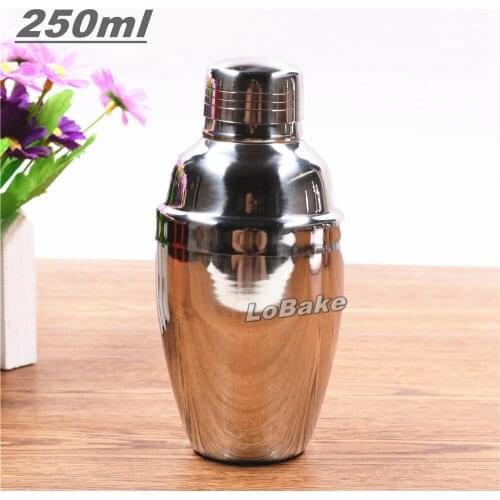 250ml thickened cocktail shaker stainless steel protein shaker bottles wine mixer milk shakers for bar tools and equipments