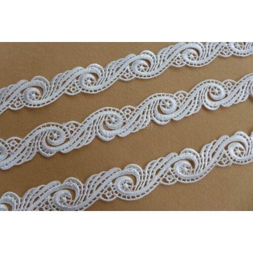 CHIC ivory white venice spiral floral lace trim for weddings, headband, millinery, altered couture