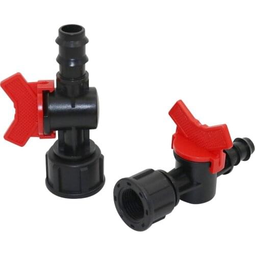 1/2", 3/4" to 12mm, 15mm hose barbed two-way plastic pipe valve gardening water pipe water stop connector agricultural tool