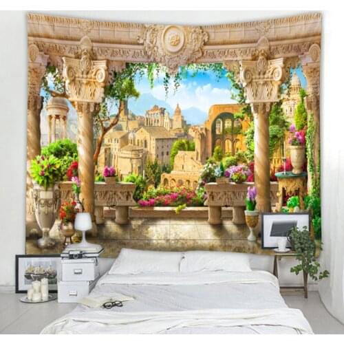 Nordic Pavilion Outside Landscape Landscape Tapestry Art Deco Blanket Hanging Bedroom Living Room Decoration Mysterious Mandala