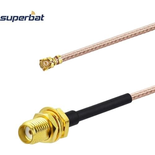Superbat IPX/U.Fl to SMA Jack Female Bulkhead Pigtail Coaxial Extension RF Cable Assembly RG178 20cm For Wifi Mini-PCI