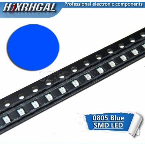 100pcs Blue 0805 SMD LED diodes light new and original hjxrhgal