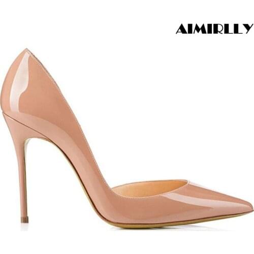 Womens Shoes Elegant Pointed Toe High Heels Pumps Ladies Party Office Dress Stilettos Black Nude Aimirlly