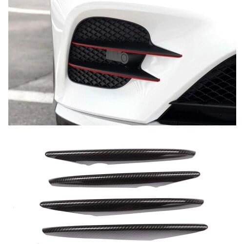 Carbon Fiber For Mercedes Benz GLC Class X253 2017 2018 Car ABS Chrome Air Intake Grille Strips Trim Accessories 4Pcs