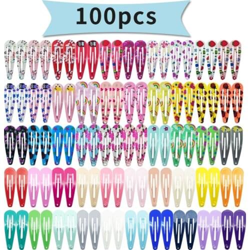 Diversity Mix Color Different Prints Random Hairgrip Hair Clip Snap Hair Clips for Children Girls Hair Accessories Women YB003