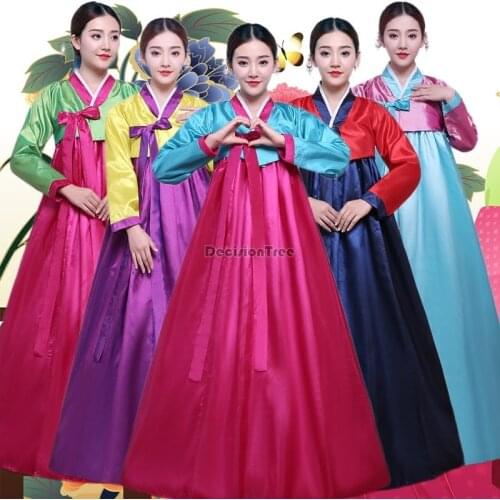 2021 ancient korean hanbok traditional performance costumes for women elegant hanbok palace korea wedding oriantal dance costume