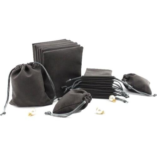 LOT X 1 PCS Grey color Velvet gift bag party favour gift bag jewellery bag coin purse 7cmX10cm