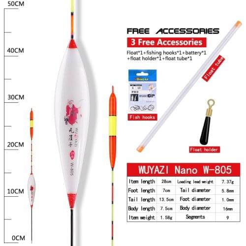 Nano Fishing Floats Vertical Buoy Big Buoyancy Fresh Water Fishing Bobber Carp Composite Nano Boya Fishing Tackle Accessories