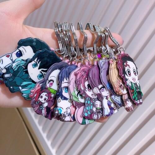 10Pcs Acrylic Anime Demon Slayer: Kimetsu no Yaiba Key Chains Keychain Cosplay Acrylic Pendant Keyring Gift For Friend