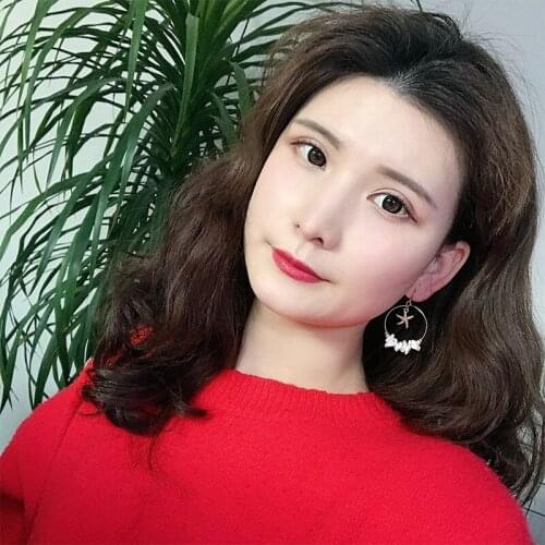 Tassel Earrings Ring Retro Sea Wind Shell Resin Exaggerated Acrylic Asymmetrical Earrings for Women Jewelry