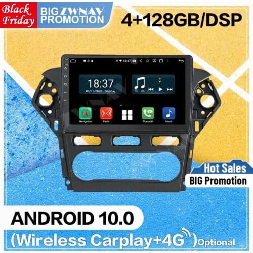 128GB Carplay Android 10.0 screen Car DVD Player for Ford Mondeo 2007 2008 2009 2010 GPS Navi Auto Audio Radio Stereo Head unit