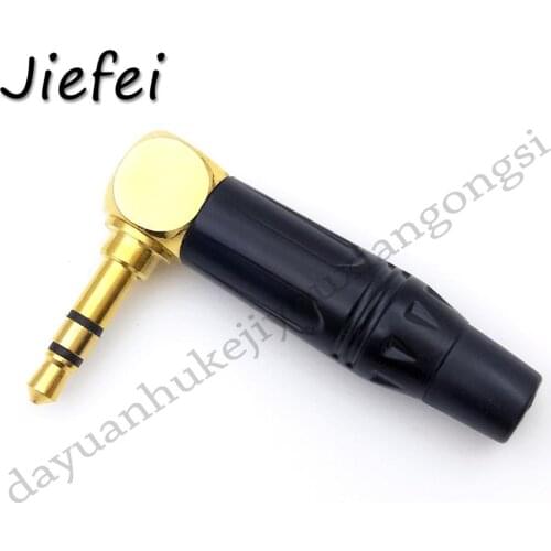 20-100PC Gold Plated 3.5mm 1/8" 3 Pole Male Headphone Jack Wire clip Right Angle 90 Degree Solder Plug Connector Protecting Tail