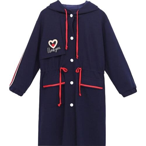 2019 New Womens Designer Windbreaker Jacket Spring Large Size Fashion jackets Korean Version Long coats Casual Ladies Outerwear