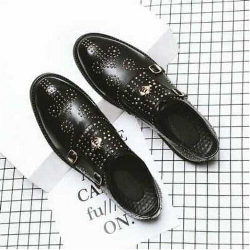 2020 Genuine Leather Casual Designer Metal loafers Soft Metal buckle Formal Fashion Brand Flats Luxury mens Business shoes