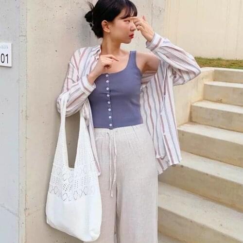 2020 new trendy fashion all-match large-capacity hollow hemp woven bag solid color female straw knitted bag shoulder bag