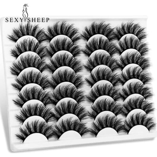 14 pairs 15-25mm fake Eyelashes 100% Mink Eyelashes Mink Lashes Natural Dramatic Volume Eyelashes Extension False Eyelashes