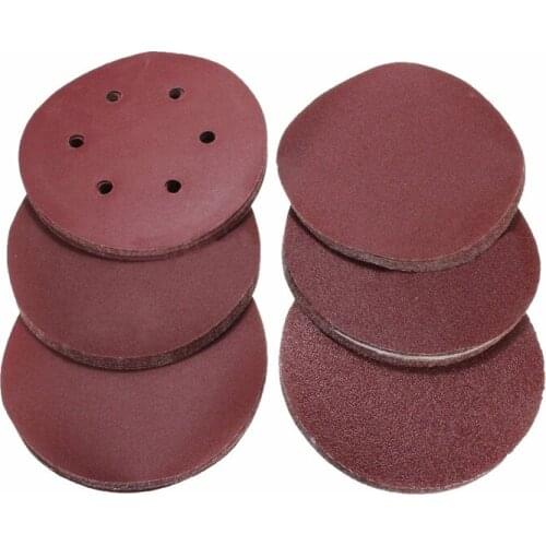 60PCS x 6'' Self Adhesive 60/80/120/240/320 Mixed Grit Sanding Disc Sandpaper