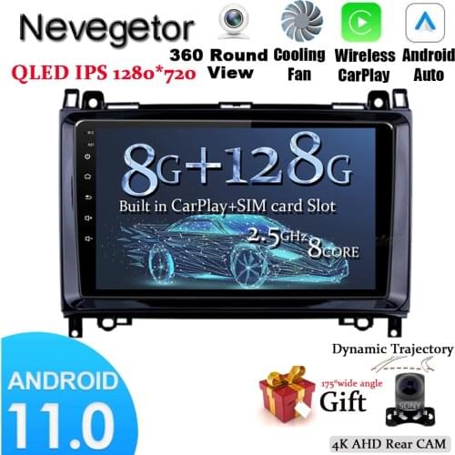 9'' Inch Android 11 2 Din Car Radio for Mercedes Benz B200 Sprinter W906 W639 AB Class W169 W245 Viano Vito Radio GPS Navi 4GB