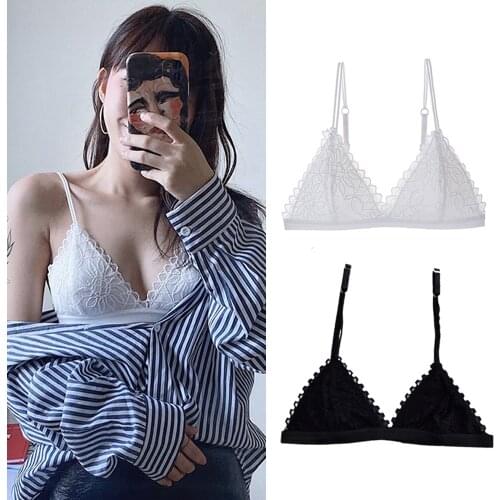 Sexy Bra Floral Lace Wire Bra Bustier Sheer Top Seamless Bralette Transparent Wireless Bras Brassiere Lingerie