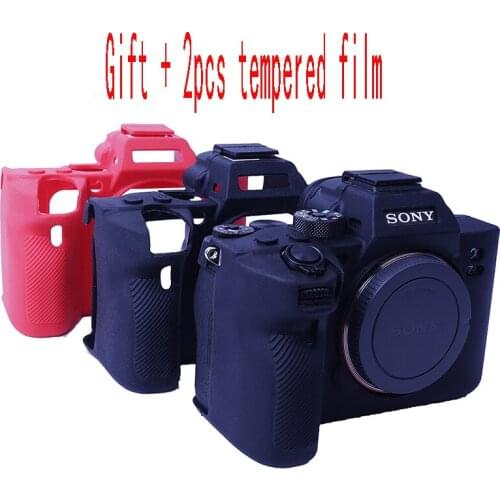Soft Silicone Rubber Camera Cover Case Bag Skin For SONY A7RIII A7III A7 Mark 3 A7M3 A7RM3 A7R3 Gift + 2pcs tempered film