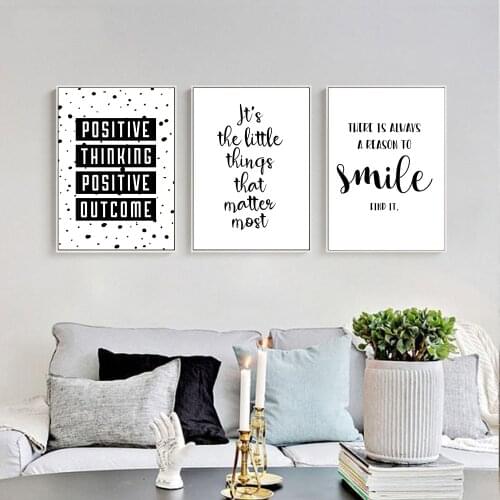 Black White Motivational Life Quote Canvas Art Posters Canvas Prints Nordic Painting Wall Pictures for Living Room Home Decor
