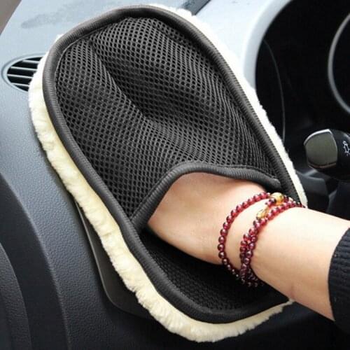 Car Cleaning Wool Gloves Cleaning Brush Gloves Car Cleaning Cleaner Wool Soft Car Washing Gloves Cleaning Brush Scrub Gloves