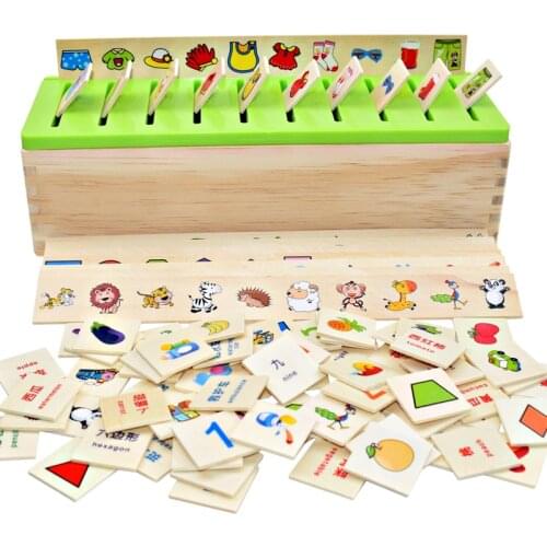 Kids Montessori Early Educational Mathematical Knowledge Classification Cognitive Matching Math Toy Wood Box for Children Gifts