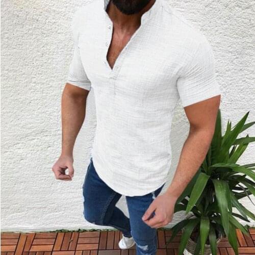 Мужские льняные рубашки FDWERYNH China At AliExpress