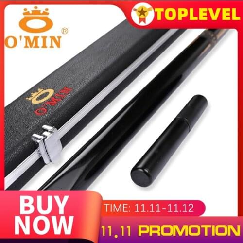 O'MIN Classic Cue One Piece Snooker Cue Kit with Case with Telescopic Extension Snooker Cue 9.8mm Tip Maple Shaft Sticks