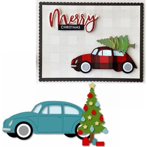Drive Xmas Tree Home Metal Cutting Dies Drive Your Xmas Tree Home Die Cut For Card Making DIY Decoration New 2019 Crafts Cards