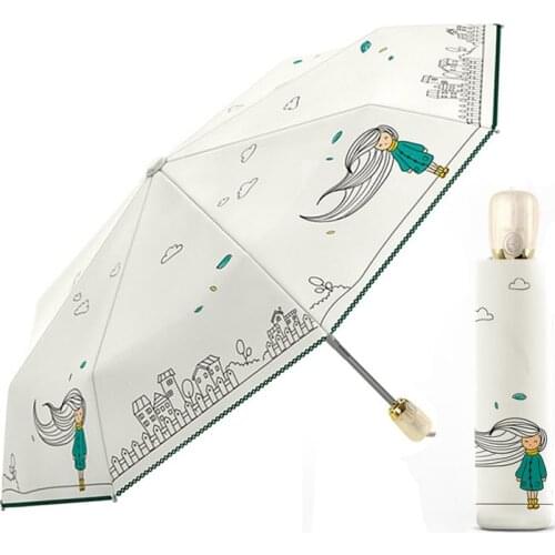 Fashion Princess Umbrellas Rain Women Automatic Folding Sun Umbrella Waterproof Anti UV Paraguas Portable Female Gift
