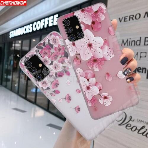 3D Relief Flower Soft Case For Samsung Galaxy A21S A51 A71 5G A01 A11 A31 A41 A50 A30 A40 A20 A10 M11 Silicone TPU Cover Coque